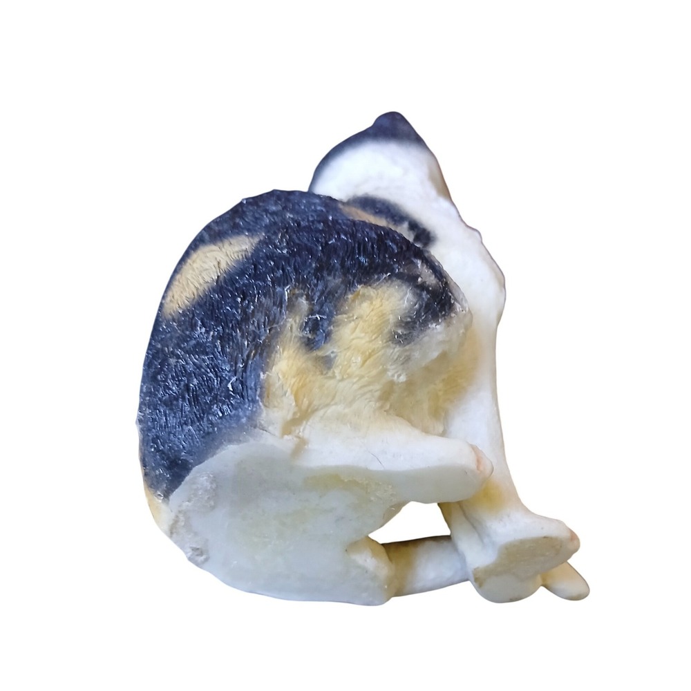 Miniature Calico Cat Figurine Sitting Textured Resin Kitten Statue 4.5 Inch - Picture 4 of 8